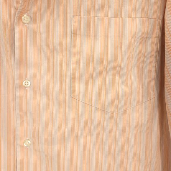 Hugo Boss Dress Shirt Mens 16-32/33 Orange White Striped Long Sleeve Button Up - Picture 6 of 10